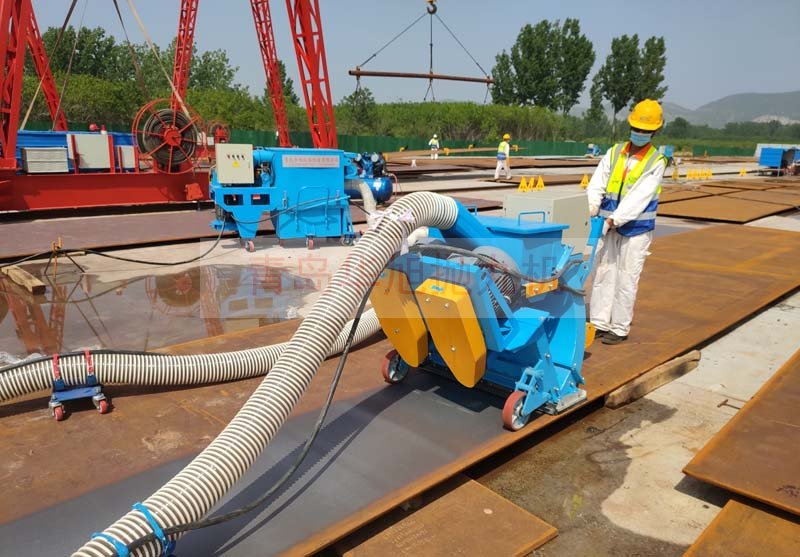 LM-850移動式拋丸清理鋼板的效果